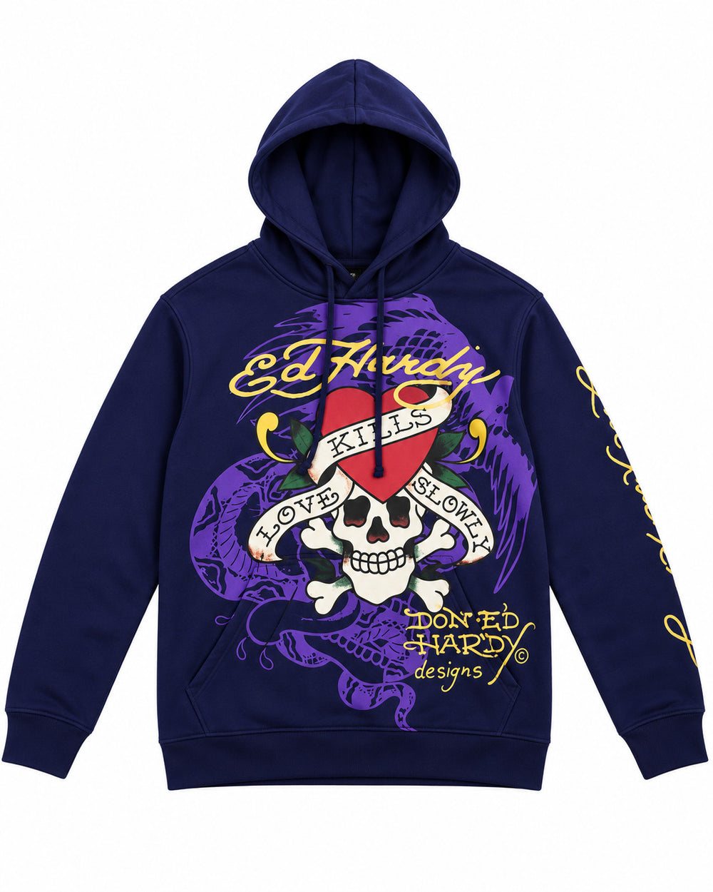 SUDADERA CABALLERO ED HARDY MORADA