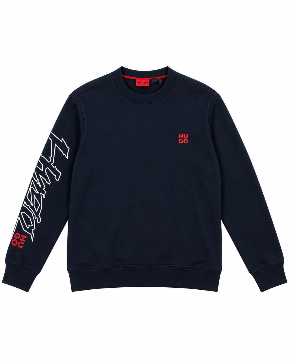 SUDADERA CABALLERO HUGO BOSS AZUL MARINO CON LETRAS BLANCAS LATERALES M