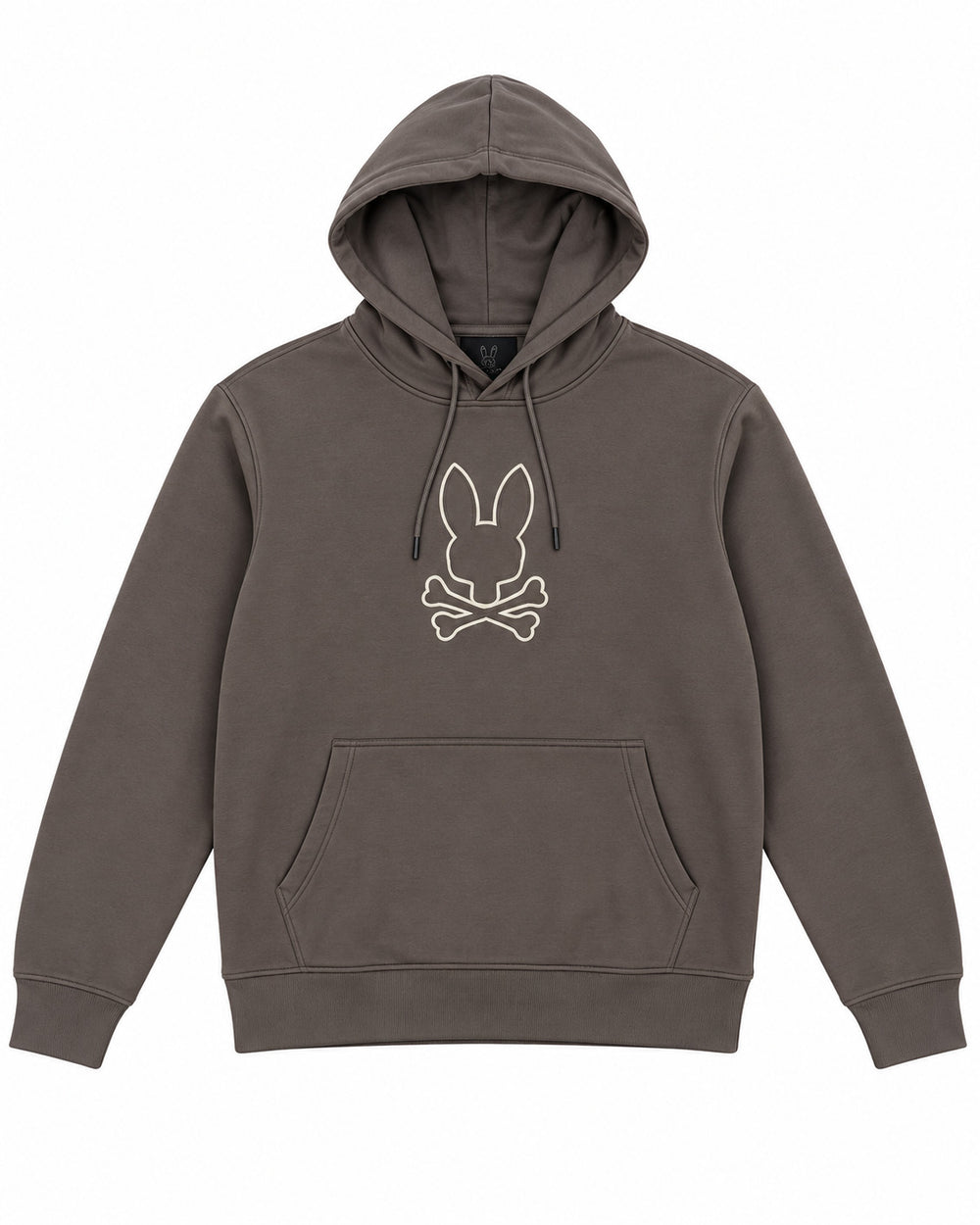 SUDADERA CABALLERO PSYCHO BUNNY CAFÉ CLARO LOGO BLANCO