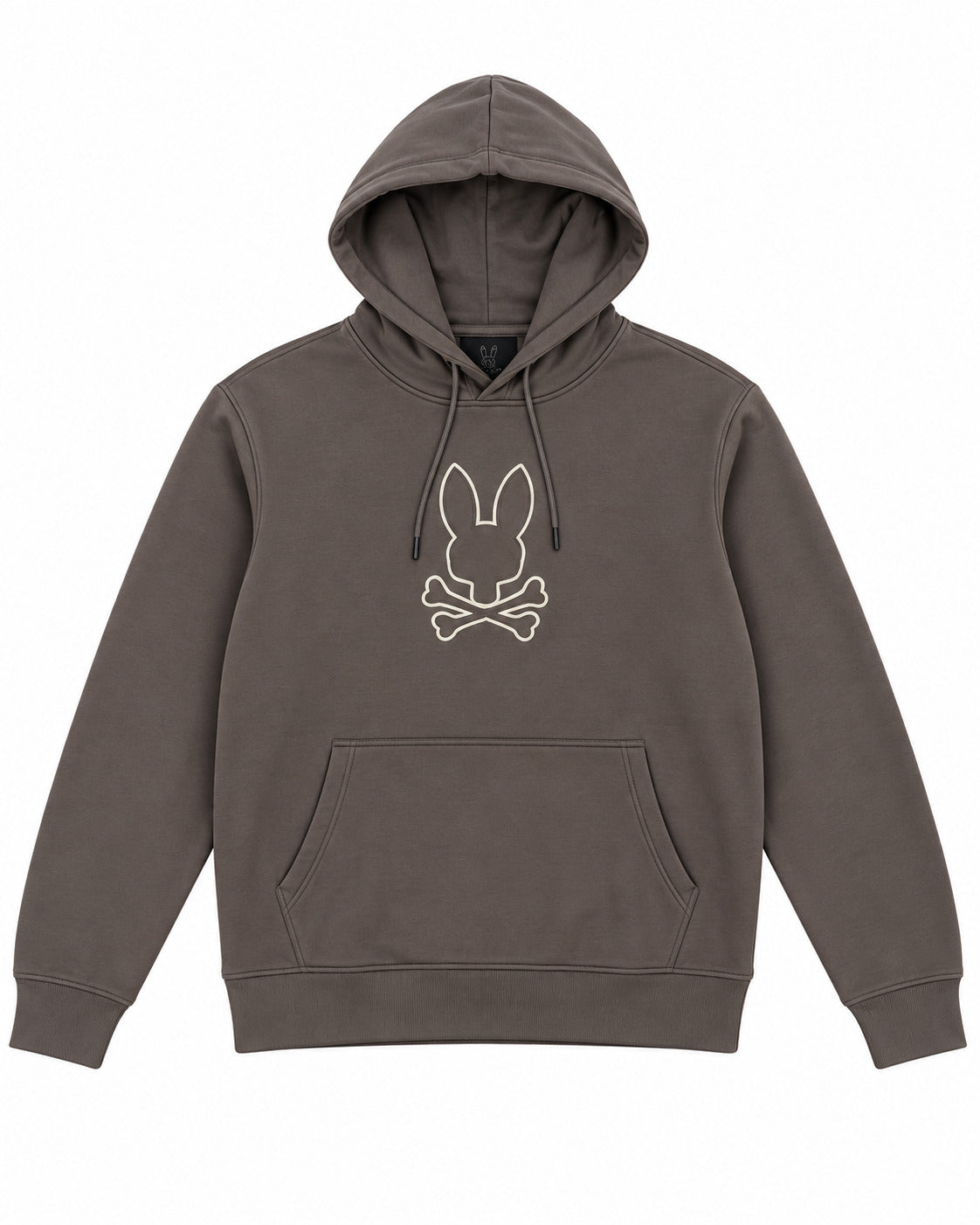 SUDADERA CABALLERO PSYCHO BUNNY CAFÉ CLARO LOGO BLANCO