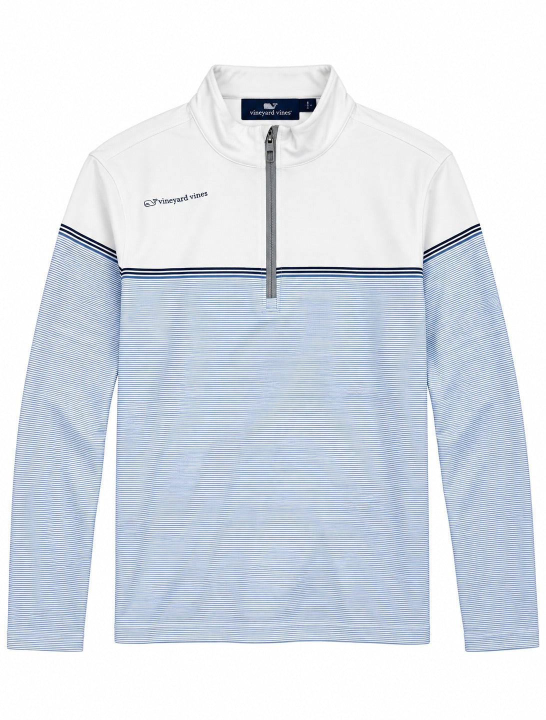 SUDADERA CABALLERO VINEYARD VINES BLANCO CON RAYAS AZULES