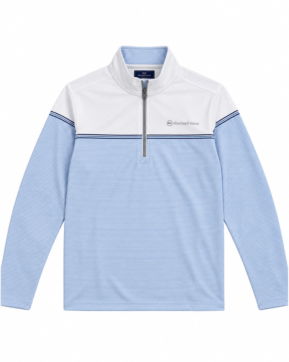 SUDADERA CABALLERO VINEYARD VINES BLANCO CON RAYAS AZULES
