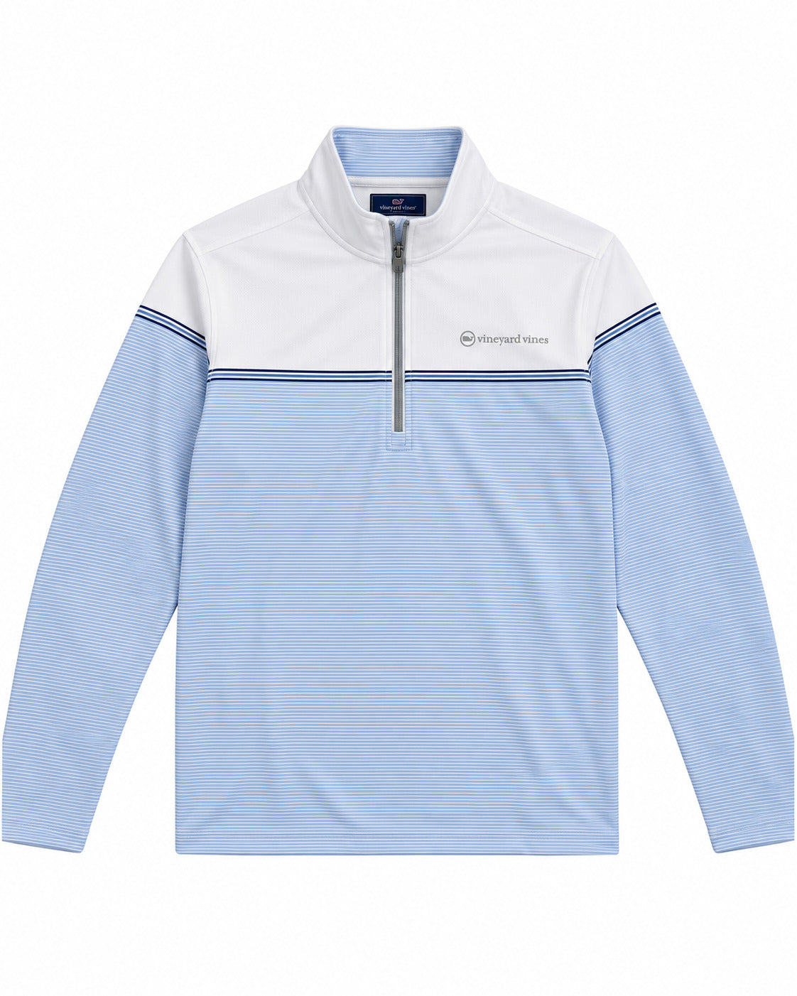 SUDADERA CABALLERO VINEYARD VINES BLANCO CON RAYAS AZULES